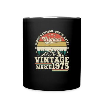 March born 1975 48th birthday gift man - Full Colour Mug - black - Front