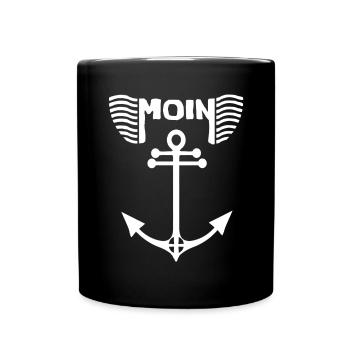 Der Norddeutsche Klassiker in weiß - Tasse einfarbig - Schwarz - Vorne