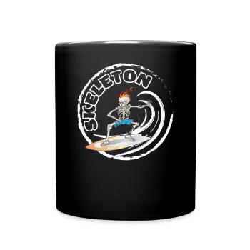 Skeleton Surf - Tasse einfarbig - Schwarz - Vorne