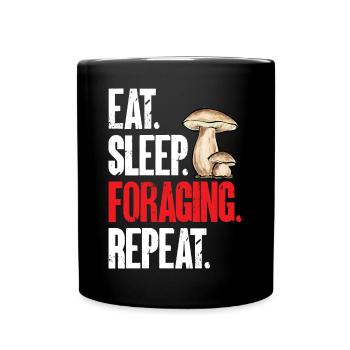 Mushroom picking Mushroom picking Mushrooms Foraging - Full Colour Mug - black - Front