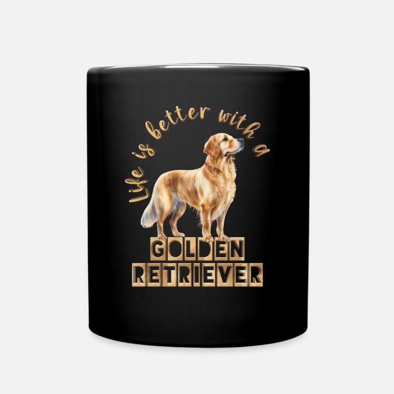 Golden Retriever - Tasse einfarbig - Schwarz