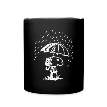 Mushroom in the rain - Full Colour Mug - black - Front