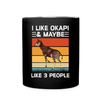 Ich mag Okapi - Tasse einfarbig - Schwarz - Vorne