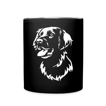 Flat-coated Retriever Head "Black Edition" - Full Colour Mug - black - Front