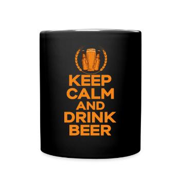 Keep Calm and Drink Beer Drink Beer - Full Colour Mug - black - Front