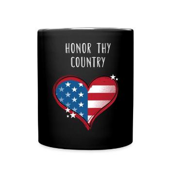 Honor Thy Country American Independence USA - Full Colour Mug - black - Front