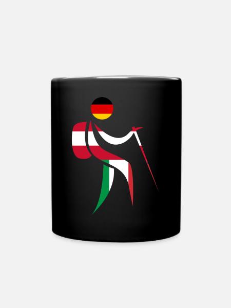 Alpenüberquerung E5 Wandern - Tasse einfarbig - Schwarz