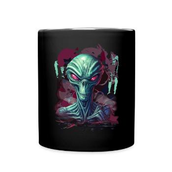 Cooler Alien - Tasse einfarbig - Schwarz - Vorne