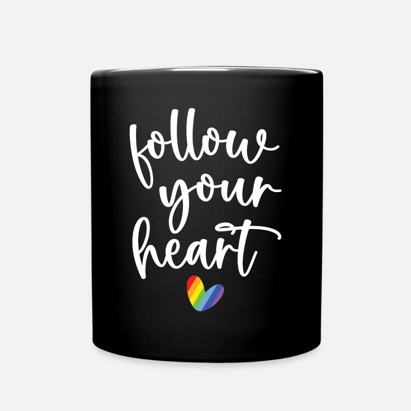 Pride Month - Folge deinem Herzen - Tasse einfarbig - Schwarz