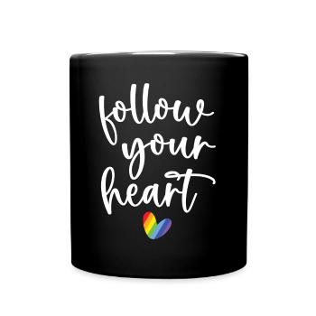 Pride Month - Follow Your Heart - Full Colour Mug - black - Front