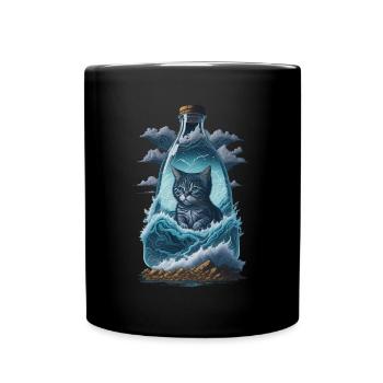 Cat - Full Colour Mug - black - Front