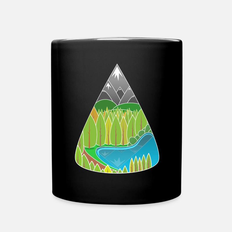 Alps Mountain Lake Forest Magic - Full Colour Mug - black