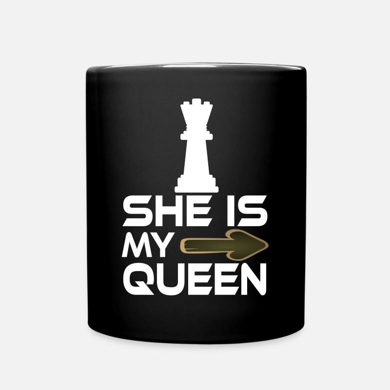 Elle est mon amante d’échecs de texte Queen - Mug uni - noir