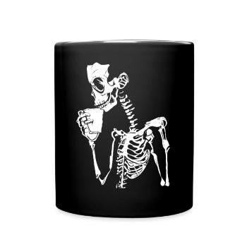 Sarcastique Drôle Squelette Buvant du café expresso - Mug uni - noir - Devant