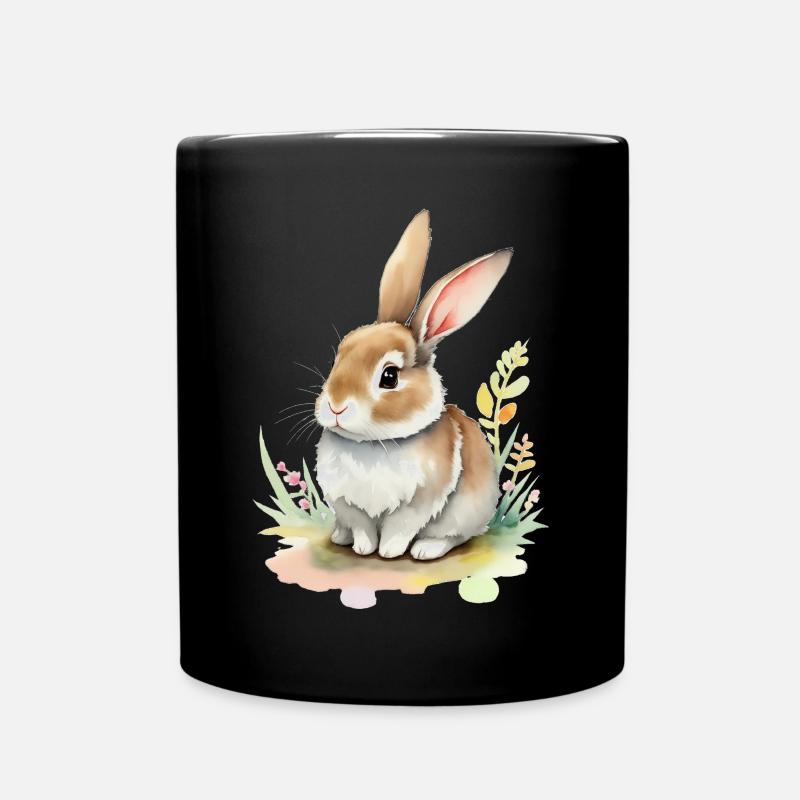 süßes Häschen - Tasse einfarbig - Schwarz