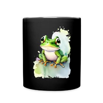 Frosch - Tasse einfarbig - Schwarz - Vorne