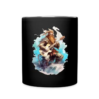 Viking Guitar Rocker Musician Guitarist - Full Colour Mug - black - Front