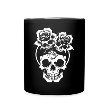 Horror Skull Skull Art Skull Gothic Heavy Metal - Full Colour Mug - black - Front