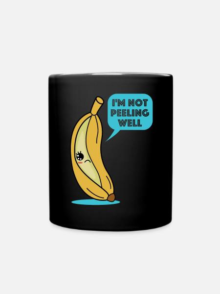 Ich schäle mich nicht gut| Banane, lustige Sprüche - Tasse einfarbig - Schwarz