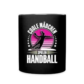 Handball Handballerin - Tasse einfarbig - Schwarz - Vorne