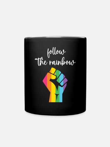 LGBT Pride Month - Follow The Rainbow - Full Colour Mug - black