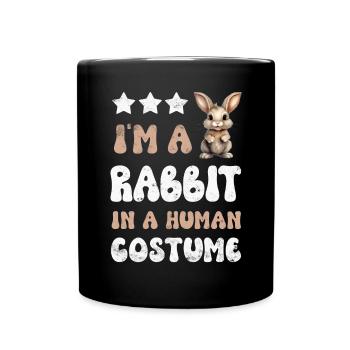 Rabbit Rabbit - Full Colour Mug - black - Front