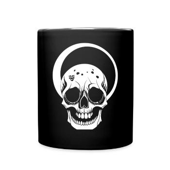 Horror Schädel Schädel Kunst Schädel Gothic Heavy Metal - Tasse einfarbig - Schwarz - Vorne