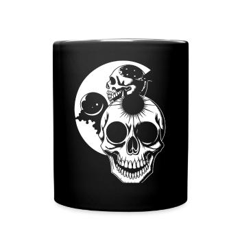 Horror Skull Skull Art Skull Gothic Heavy Metal - Full Colour Mug - black - Front