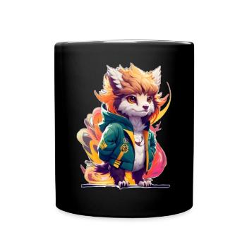Süßer Stylischer Greif - Tasse einfarbig - Schwarz - Vorne