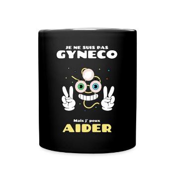 gyneco humour potache, pour aider - Mug uni - noir - Devant
