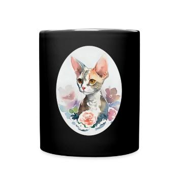 Devon Rex - Full Colour Mug - black - Front