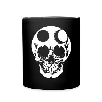 Horror Skull Skull Art Skull Gothic Heavy Metal - Full Colour Mug - black - Front