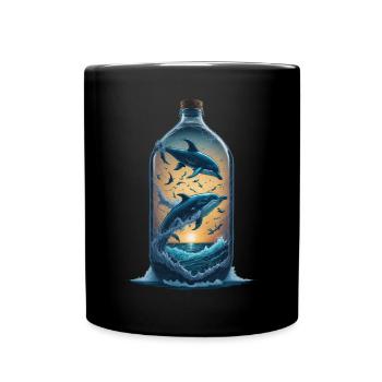 Delfin - Tasse einfarbig - Schwarz - Vorne