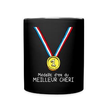 T-shirt Médaille d'or du meilleur chéri - Mug uni - noir - Devant