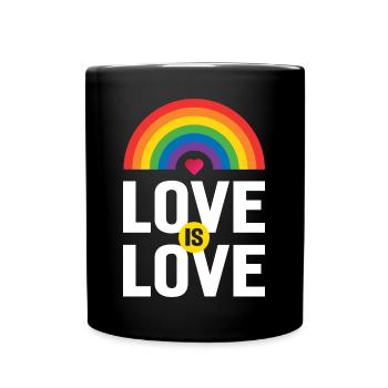 Mois de la fierté LGBTQ - Love is Love - Mug uni - noir - Devant