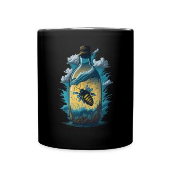 Bouteille d’abeille - Mug uni - noir - Devant