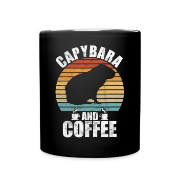 Motif animalier du zoo de Capybara - Mug uni - noir - Devant