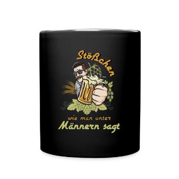Stößchen wie man unter Männern sagt - Tasse einfarbig - Schwarz - Vorne