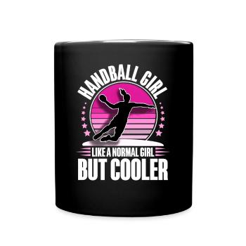 Handball Handballerin - Tasse einfarbig - Schwarz - Vorne