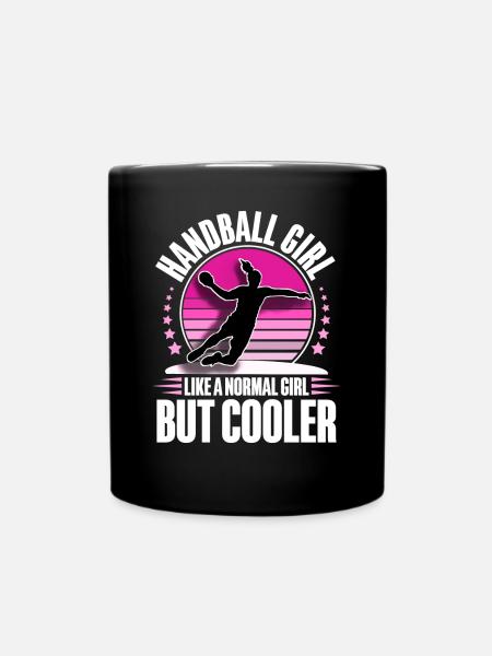 Handball Handballerin - Tasse einfarbig - Schwarz