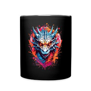 Coole Drache - Tasse einfarbig - Schwarz - Vorne