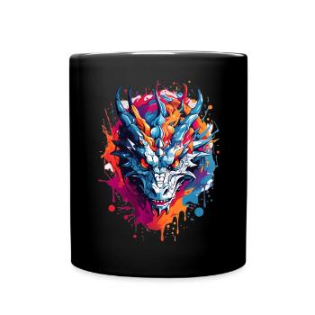 Coole Drache - Tasse einfarbig - Schwarz - Vorne