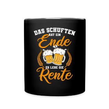 Es lebe die Rente für Rentner Ruhestand Geschenk - Tasse einfarbig - Schwarz - Vorne
