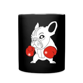 White dog boxer - Full Colour Mug - black - Front