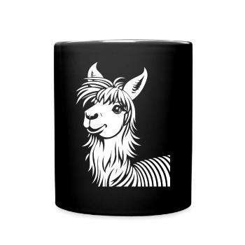 Drôle d’Alpaga Silhouette Effronté Fun Alpagas - Mug uni - noir - Devant