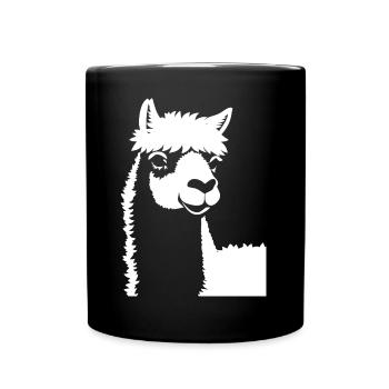 Funny Alpaca Silhouette Cheeky Fun Alpacas - Full Colour Mug - black - Front