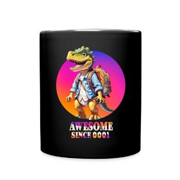 Drachen Schüler - Tasse einfarbig - Schwarz - Vorne