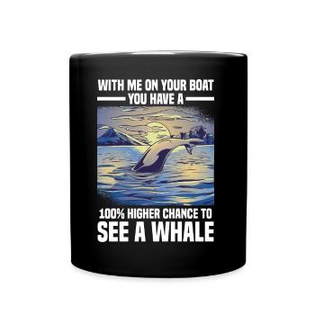 Wale beobachten | Wal Meerestier Meer Geschenke - Tasse einfarbig - Schwarz - Vorne