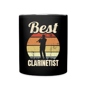 Lustiger Klarinettist - Tasse einfarbig - Schwarz - Vorne