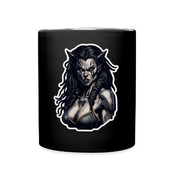 Démon Elfe Scar Regard - Mug uni - noir - Devant
